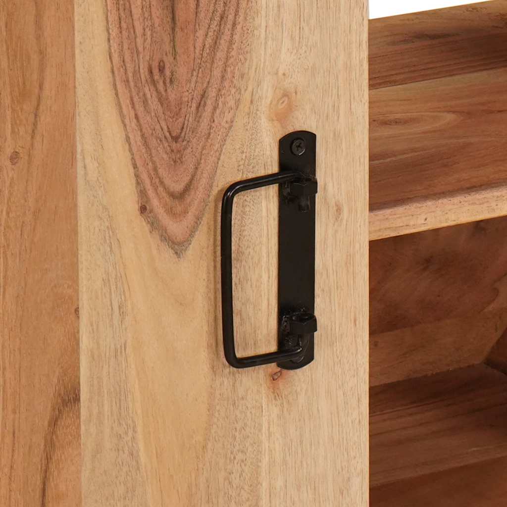 Waschbeckenunterschrank mit Tür Massivholz Akazie und Eisen