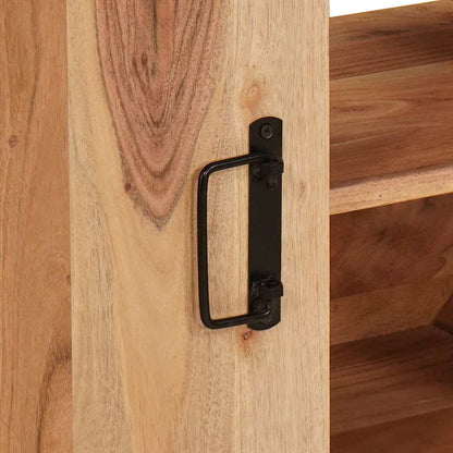 Waschbeckenunterschrank mit Tür Massivholz Akazie und Eisen