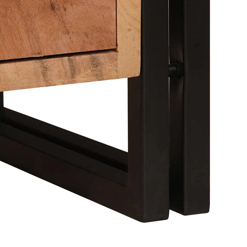 Waschbeckenunterschrank mit Tür Massivholz Akazie und Eisen