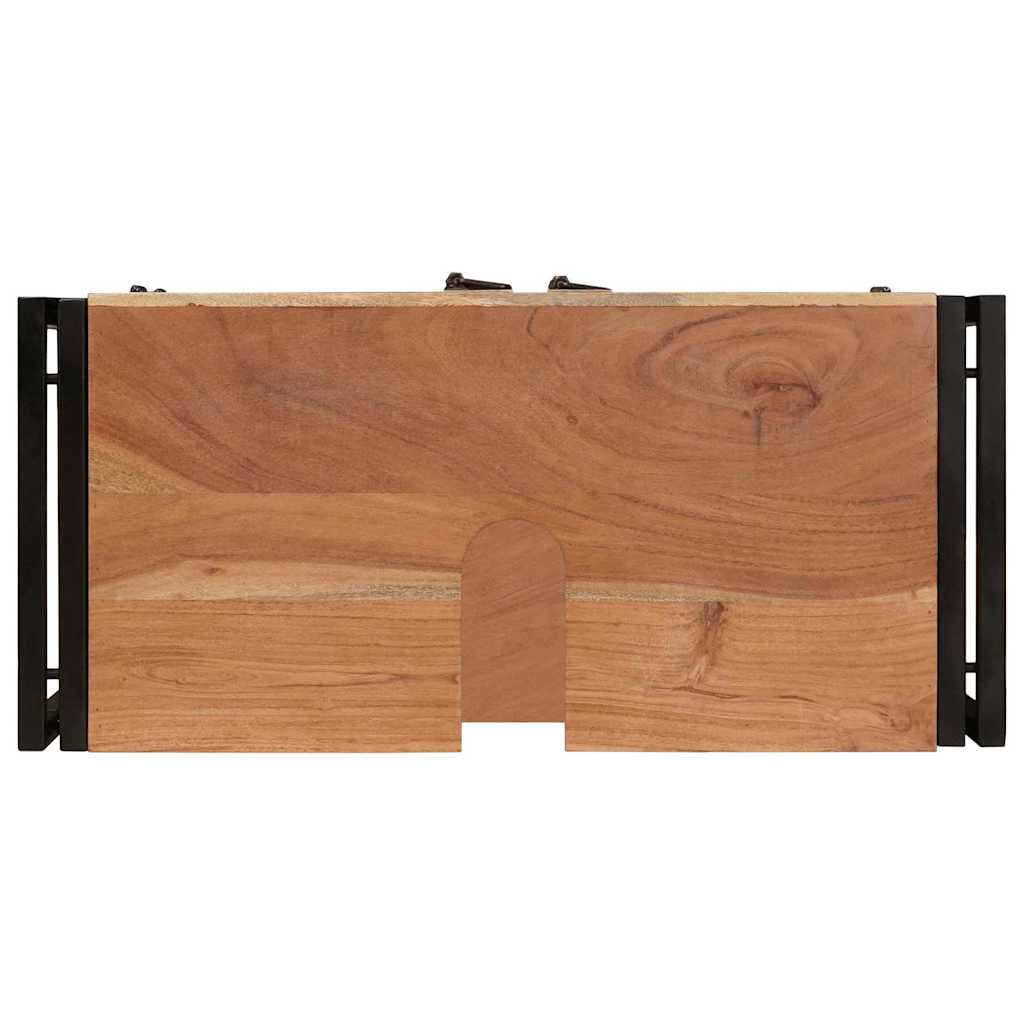 Waschbeckenunterschrank mit Tür Massivholz Akazie und Eisen