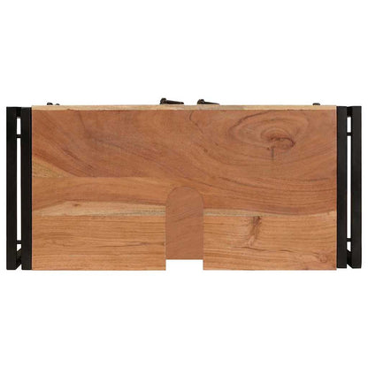 Waschbeckenunterschrank mit Tür Massivholz Akazie und Eisen