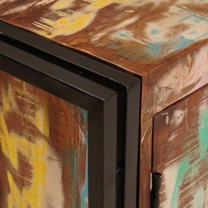 Waschbeckenunterschrank mit Tür Massivholz Altholz und Eisen