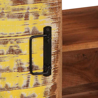 Waschbeckenunterschrank mit Tür Massivholz Altholz und Eisen