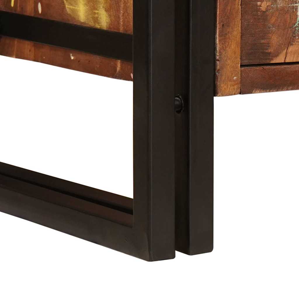 Waschbeckenunterschrank mit Tür Massivholz Altholz und Eisen