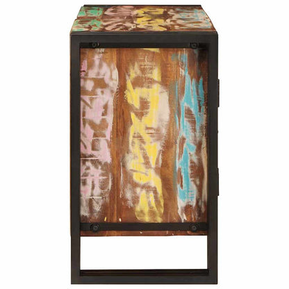 Waschbeckenunterschrank mit Tür Massivholz Altholz und Eisen