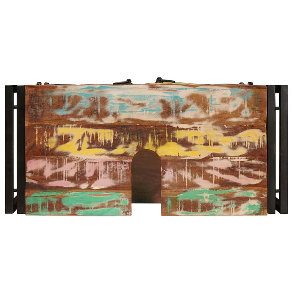 Waschbeckenunterschrank mit Tür Massivholz Altholz und Eisen