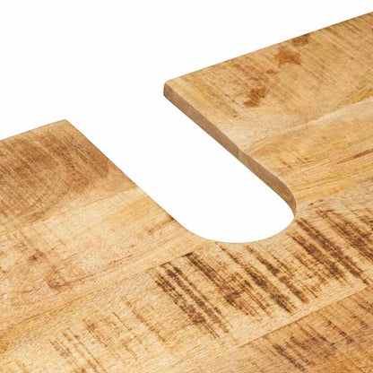 Waschbeckenunterschrank Massivholz Mangoholz und Eisen