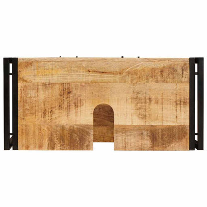 Waschbeckenunterschrank Massivholz Mangoholz und Eisen