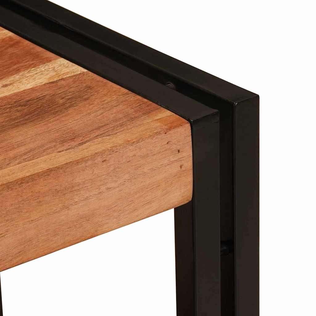 Waschbeckenunterschrank mit Regal Massivholz Akazie und Eisen