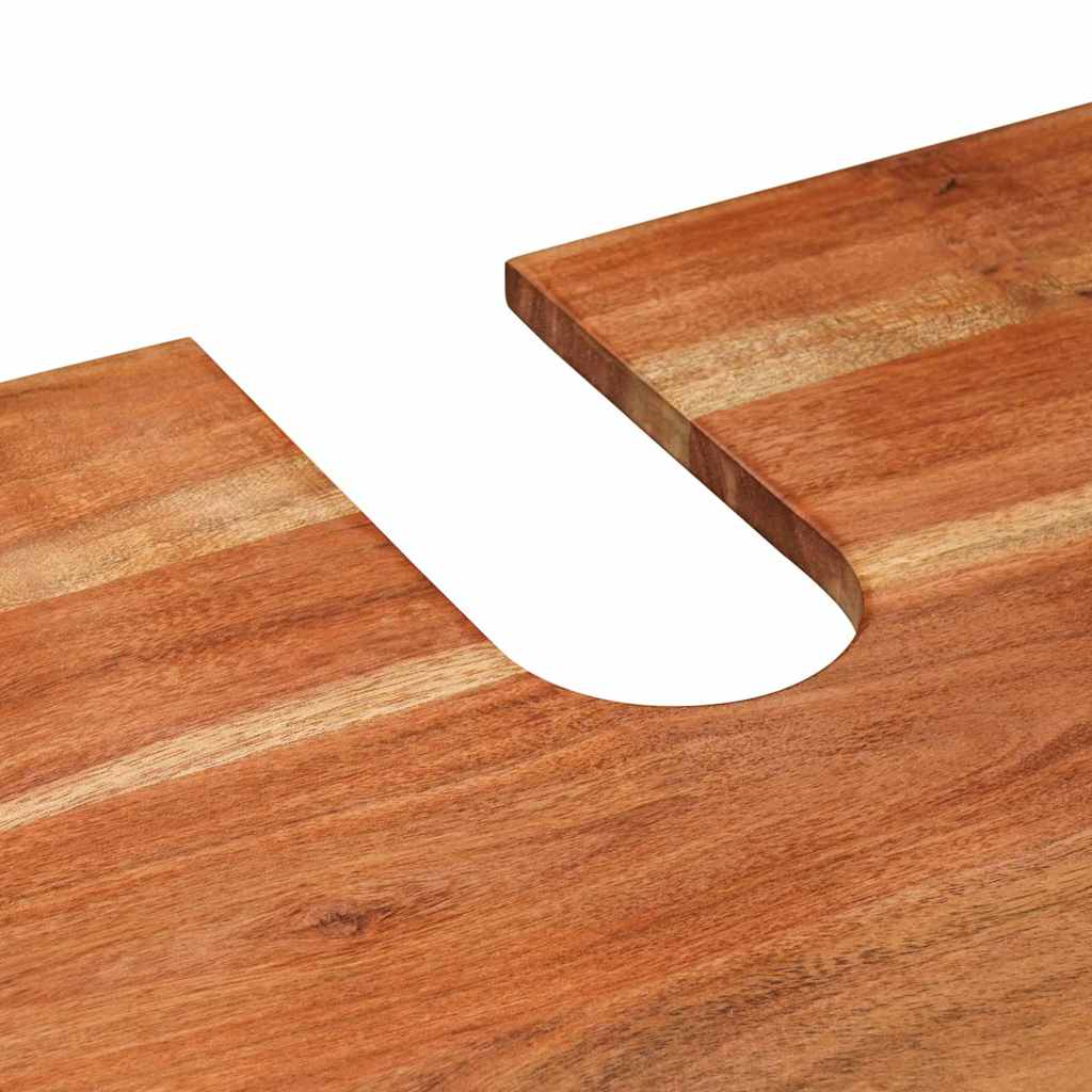 Waschbeckenunterschrank mit Regal Massivholz Akazie und Eisen