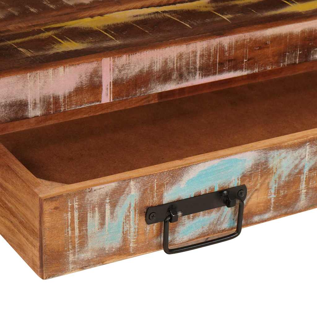 Waschbeckenunterschrank mit Regal Massivholz Altholz und Eisen