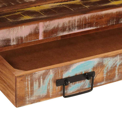 Waschbeckenunterschrank mit Regal Massivholz Altholz und Eisen