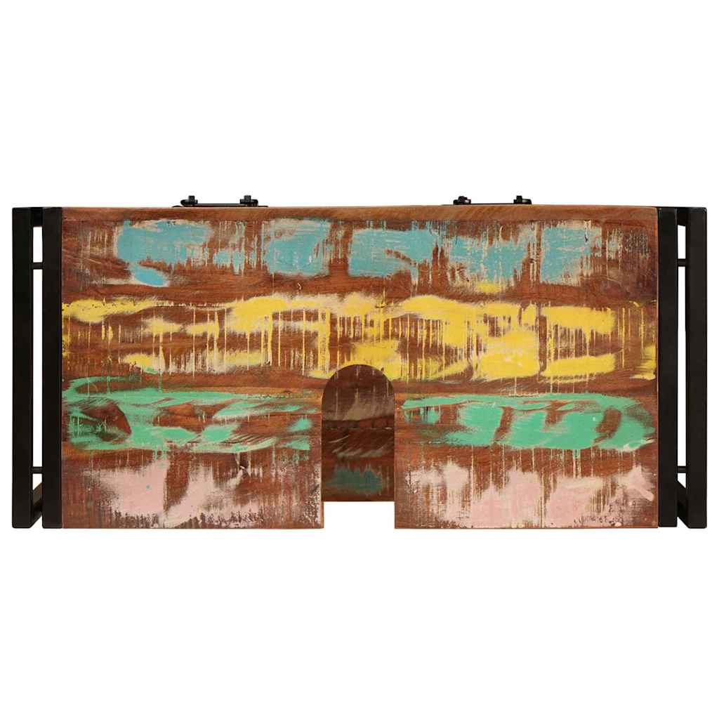 Waschbeckenunterschrank mit Regal Massivholz Altholz und Eisen