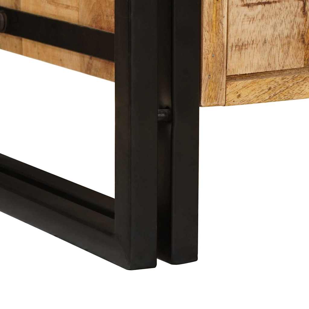 Waschbeckenunterschrank mit Tür Massivholz Mangoholz und Eisen