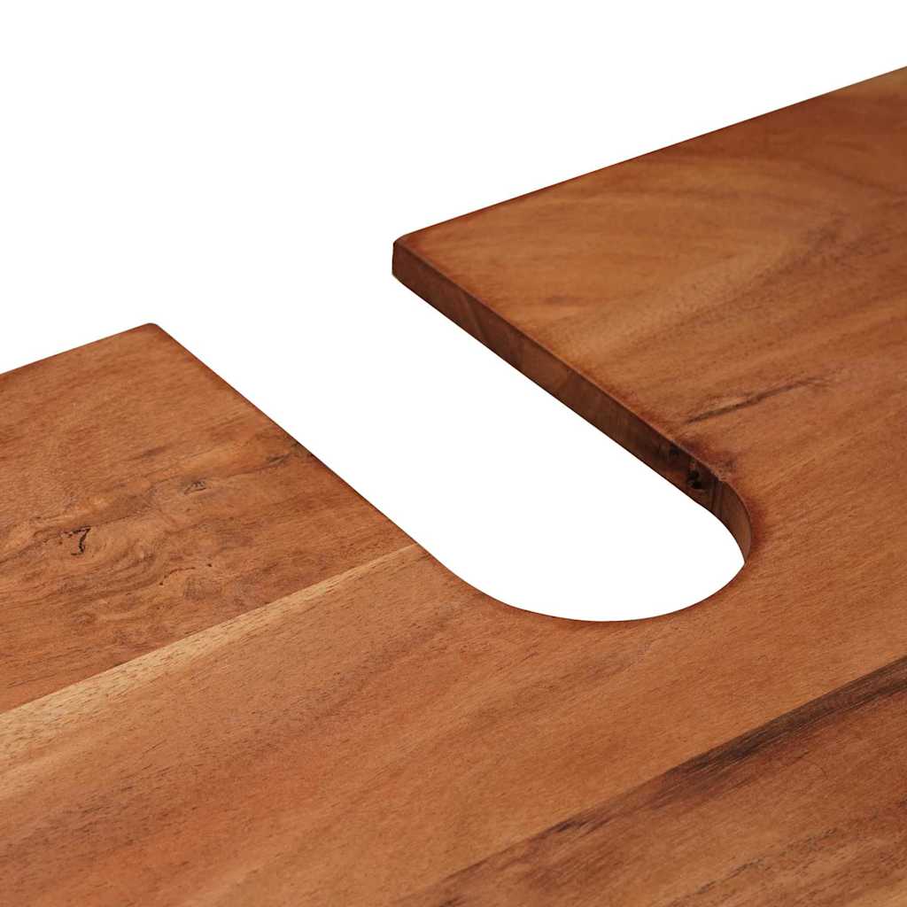 Waschbeckenunterschrank mit Tür Massivholz Akazie und Eisen