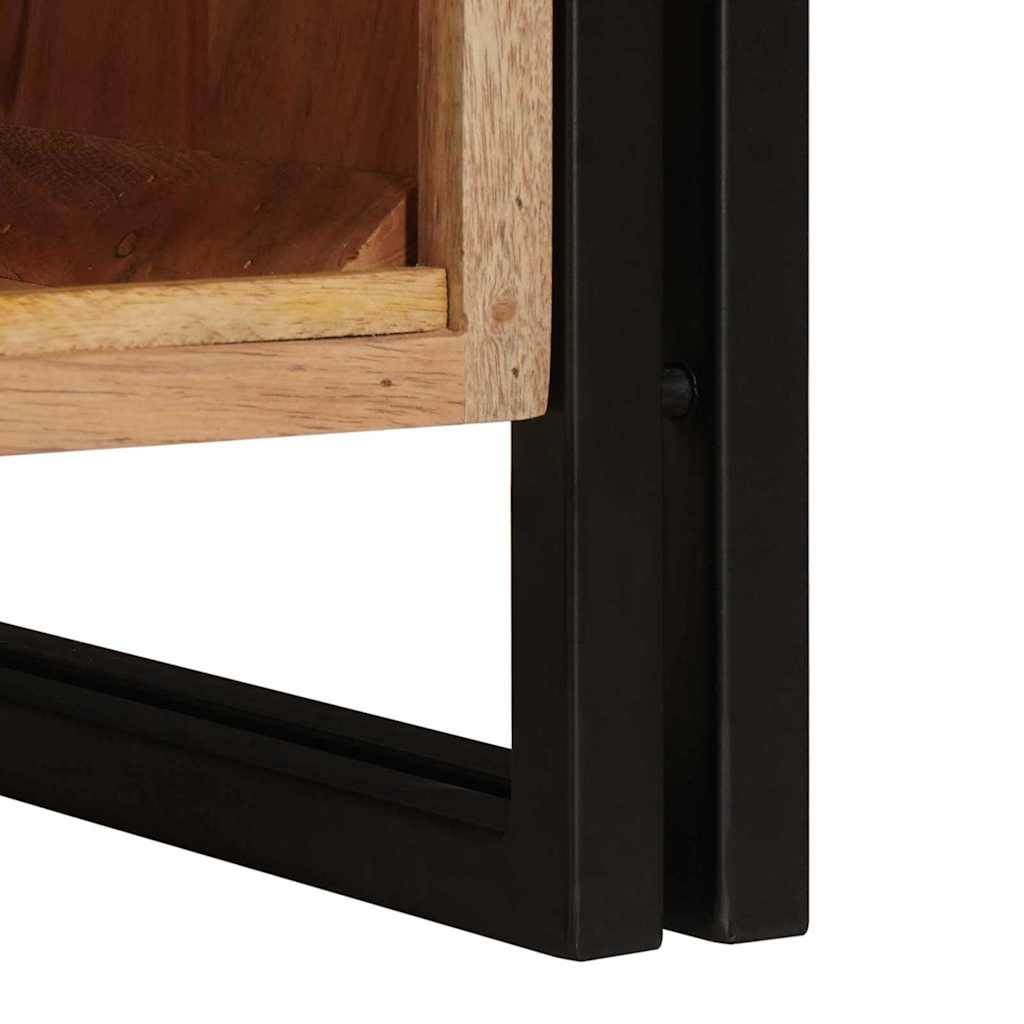 Waschbeckenunterschrank mit Tür Massivholz Akazie und Eisen