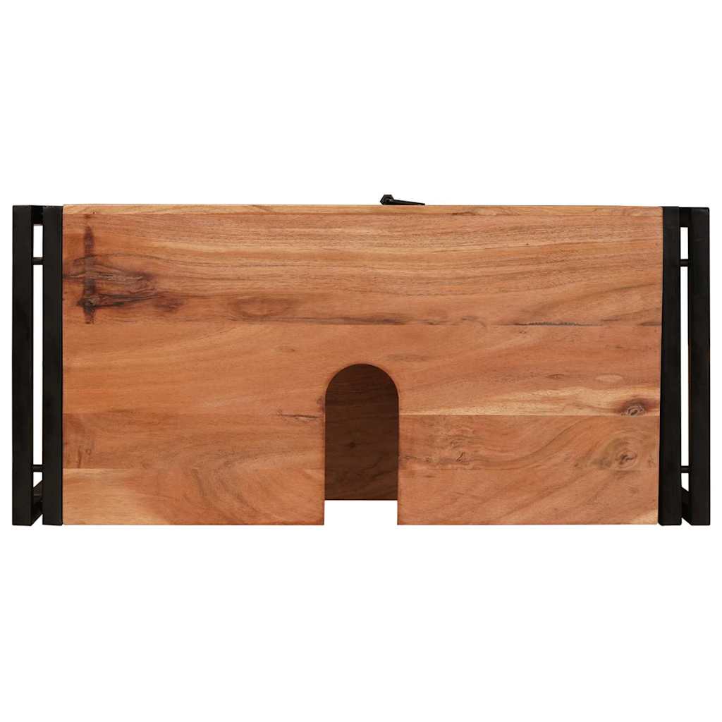 Waschbeckenunterschrank mit Tür Massivholz Akazie und Eisen