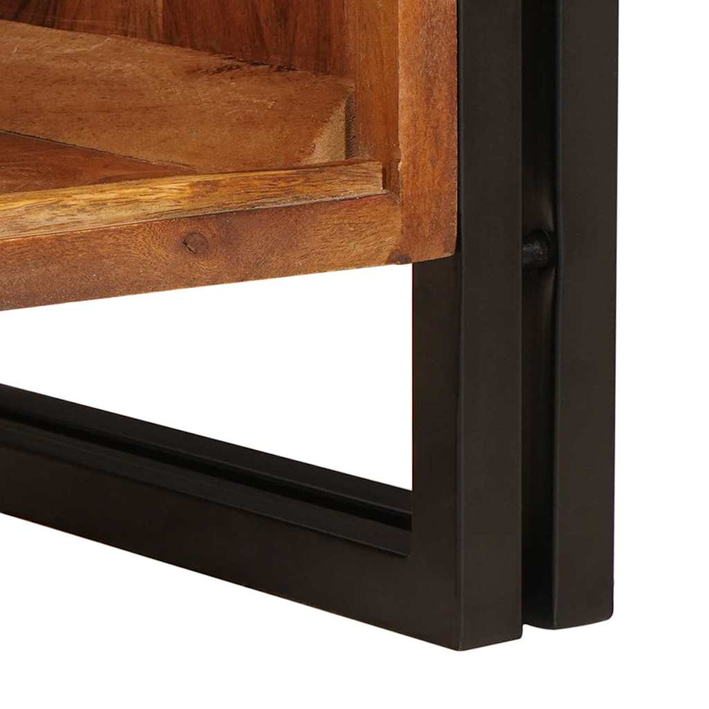 Waschbeckenunterschrank mit Tür Massivholz Altholz und Eisen