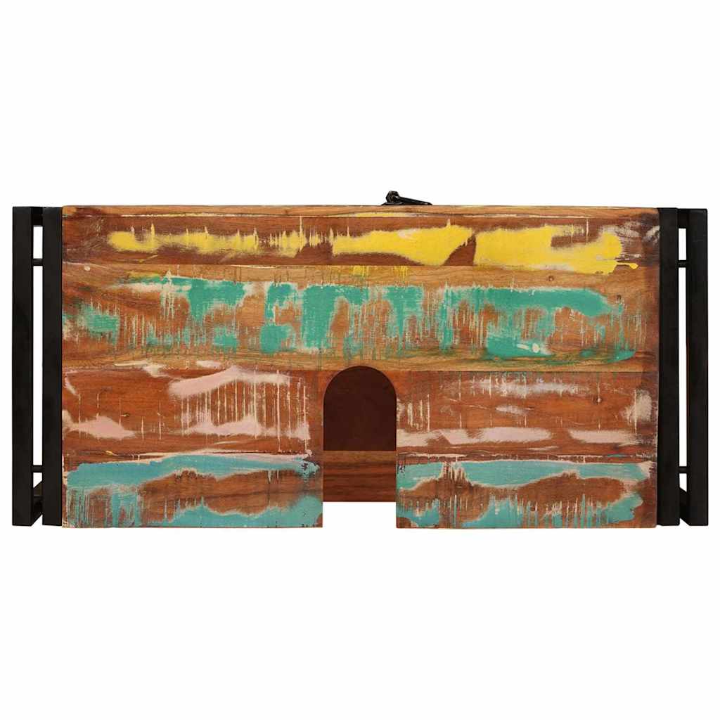 Waschbeckenunterschrank mit Tür Massivholz Altholz und Eisen