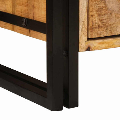 Nachttisch Braun 38 x 33 x 58 cm Massives, grobes Mangoholz