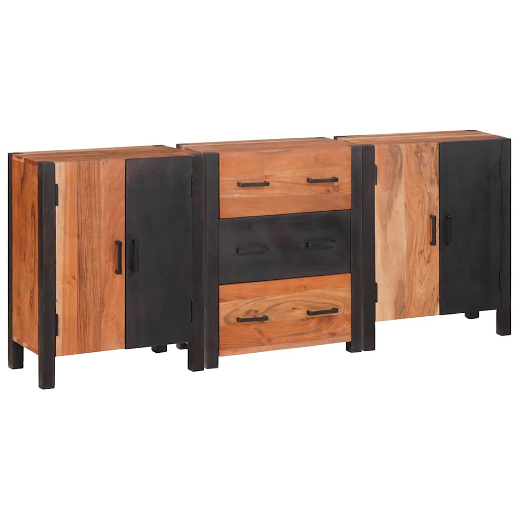 Sideboard 3 pcs Braun 55 x 30 x 75 cm Massivholz Akazie