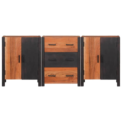Sideboard 3 pcs Braun 55 x 30 x 75 cm Massivholz Akazie