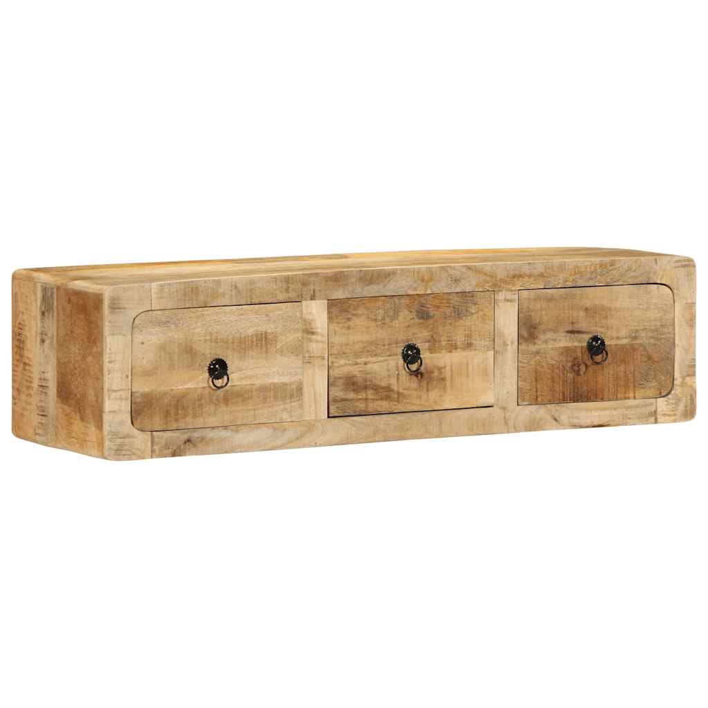 TV-Wandschrank 100x32x25 cm Raues Massivholz Mango