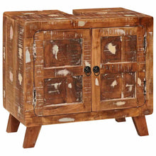 Badezimmer Schrank mit Tür Massivholz Altholz und Holzwerkstoff