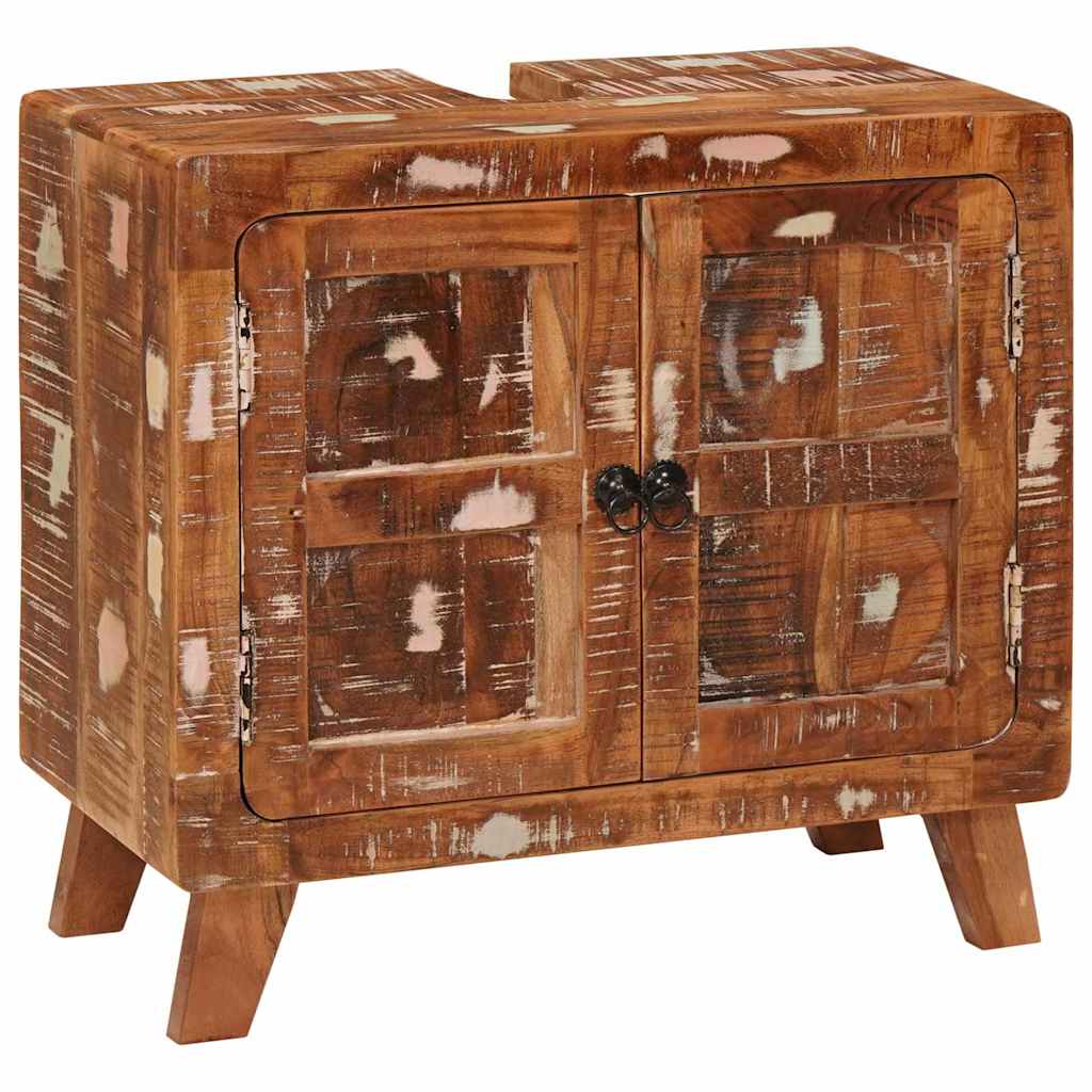 Badezimmer Schrank mit Tür Massivholz Altholz und Holzwerkstoff