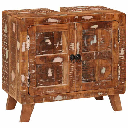Badezimmer Schrank mit Tür Massivholz Altholz und Holzwerkstoff