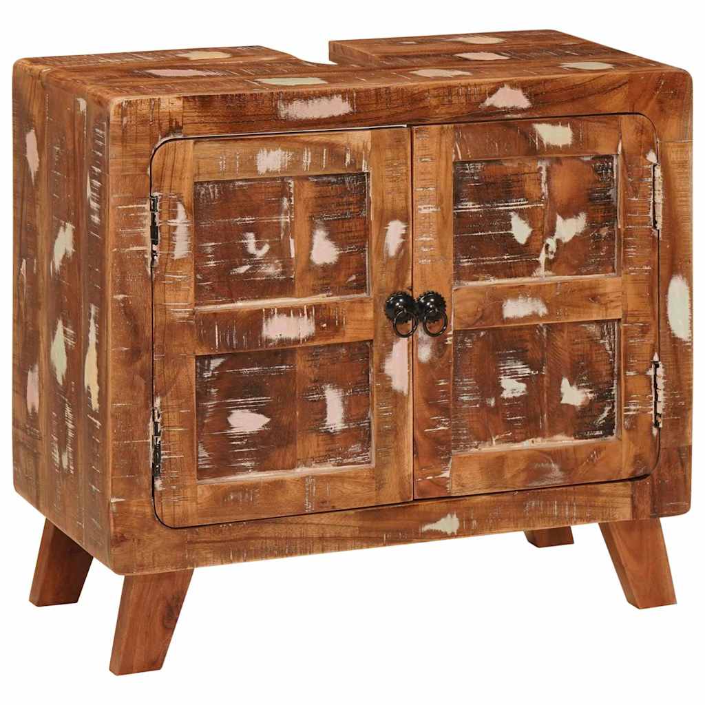 Badezimmer Schrank mit Tür Massivholz Altholz und Holzwerkstoff