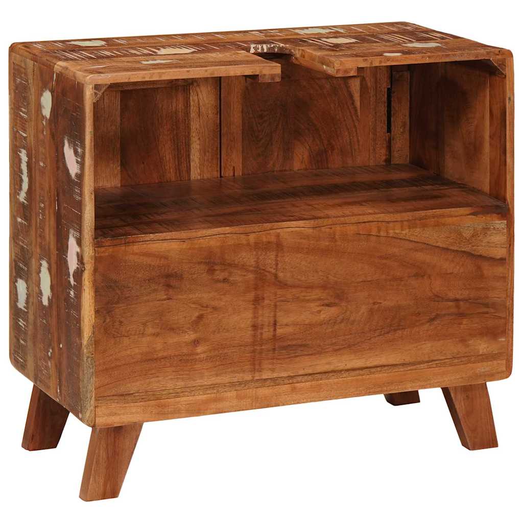 Badezimmer Schrank mit Tür Massivholz Altholz und Holzwerkstoff