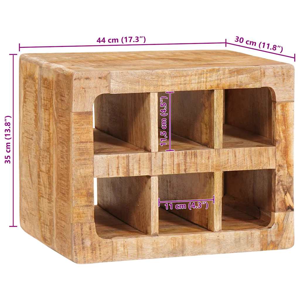 Weinregal Wandmontiert Braun 44 x 30 x 35 cm Massivholz Mango