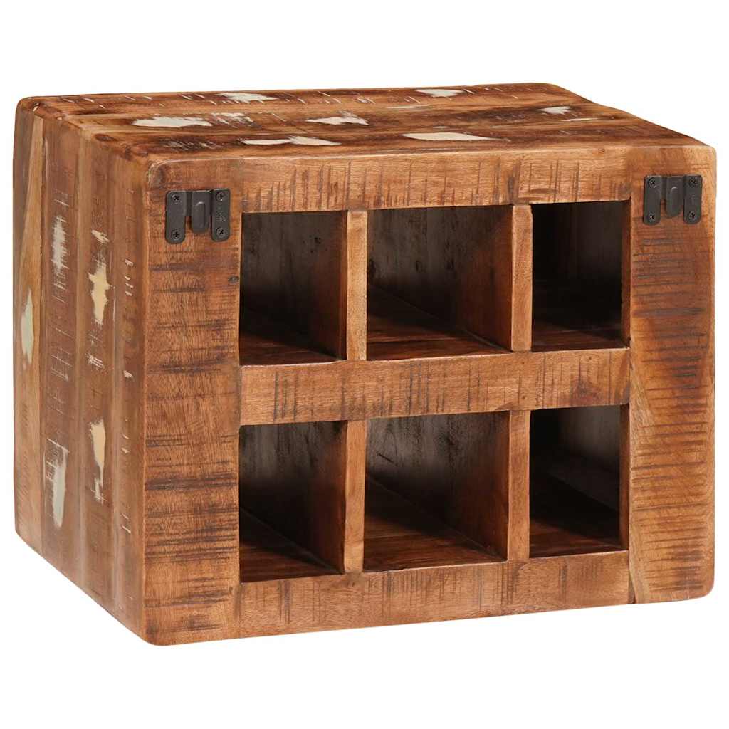 Weinregal Braun 44 x 30 x 35 cm Massives recyceltes Holz