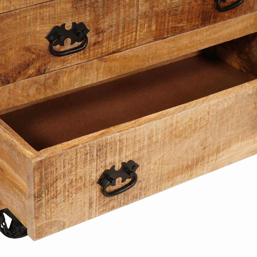 Beistellschrank Braun 70 x 38 x 63 cm massives Mangoholz