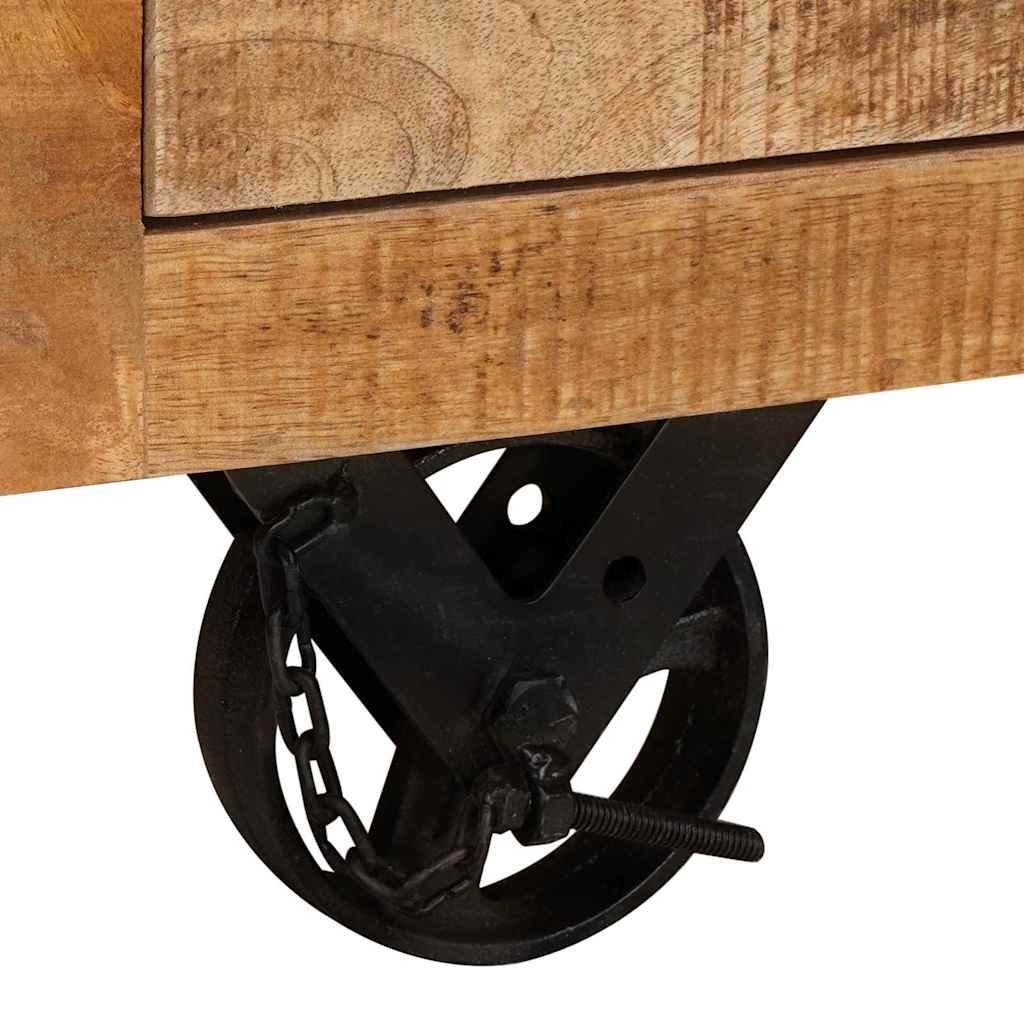 Beistellschrank Braun 70 x 38 x 63 cm massives Mangoholz