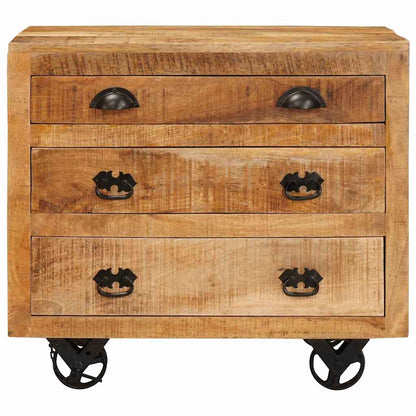 Beistellschrank Braun 70 x 38 x 63 cm massives Mangoholz