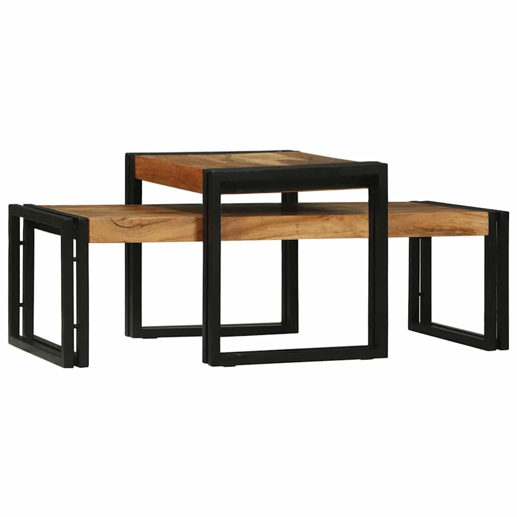 Couchtisch 2 pcs Braun 48 x 40 x 40 cm Massivholz Akazie