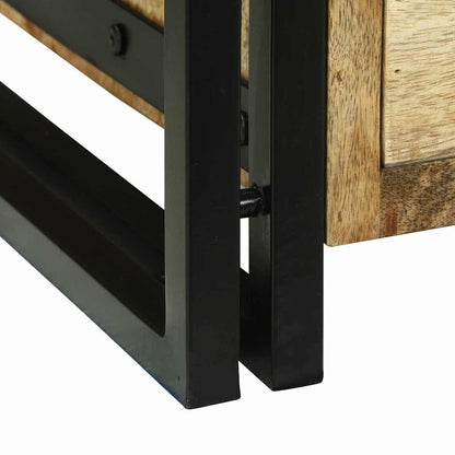 Couchtisch Braun 90 x 50 x 38 cm Raues Mango-Massivholz