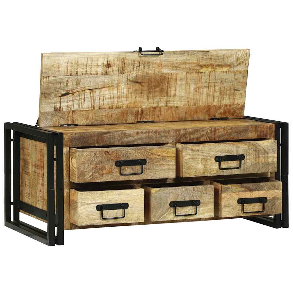 Couchtisch Braun 90 x 50 x 38 cm Raues Mango-Massivholz