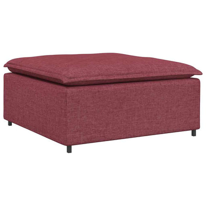 Modulares Sofa mit Fußhocker und Kissen Weinrot