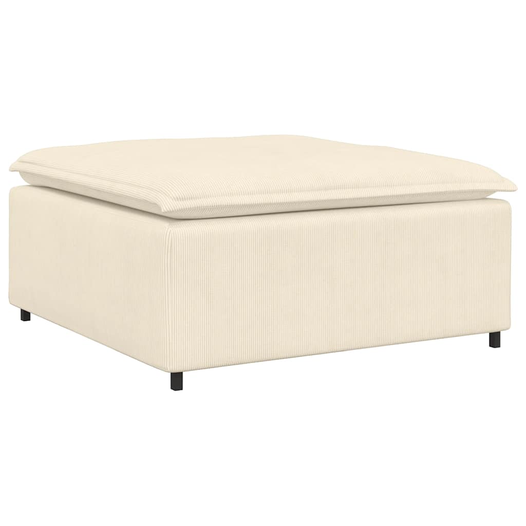 Modulares Sofa mit Fußhocker und Kissen Cream