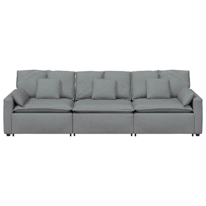 Modulares Sofa mit Kissen Hellgrau