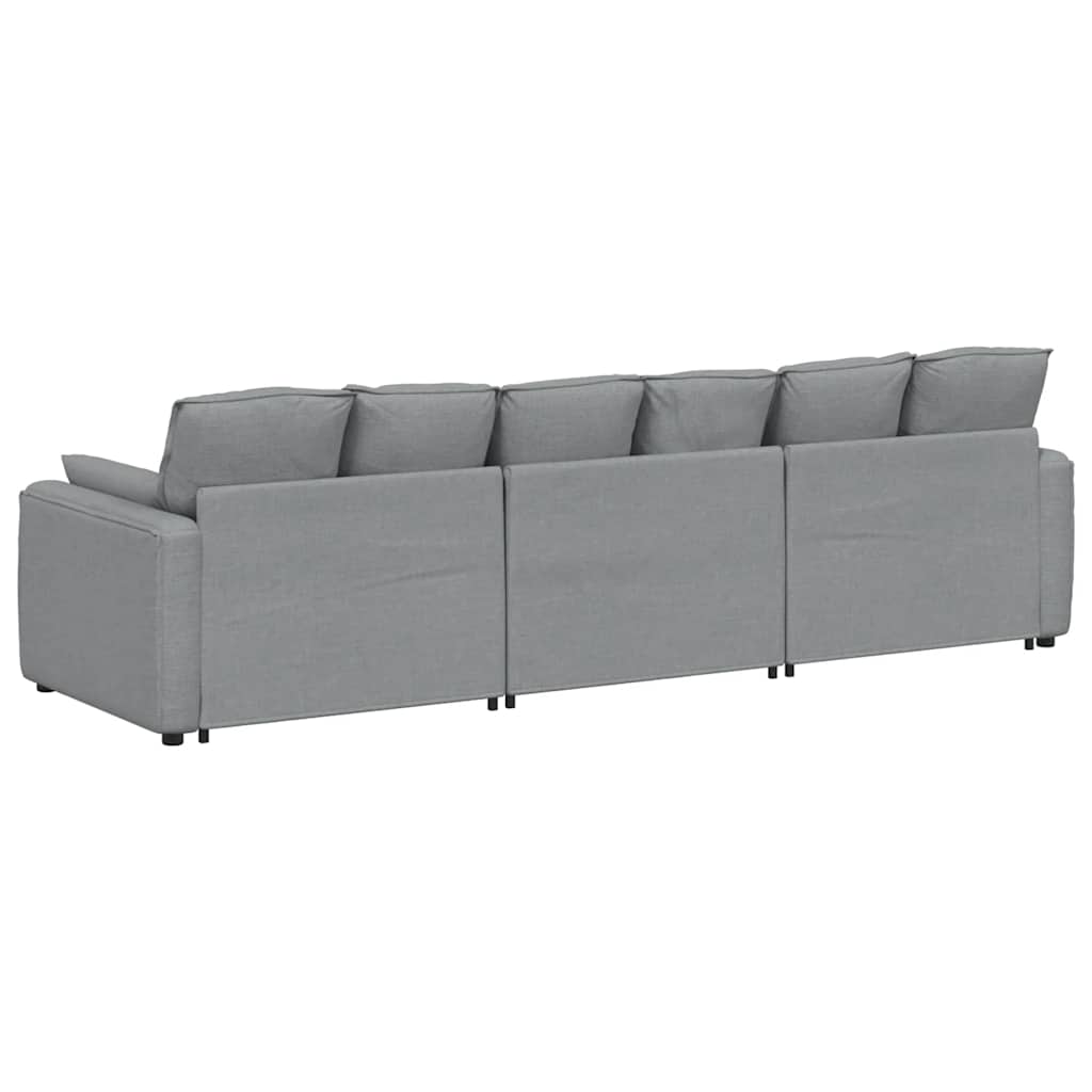 Modulares Sofa mit Kissen Hellgrau
