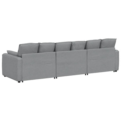 Modulares Sofa mit Kissen Hellgrau