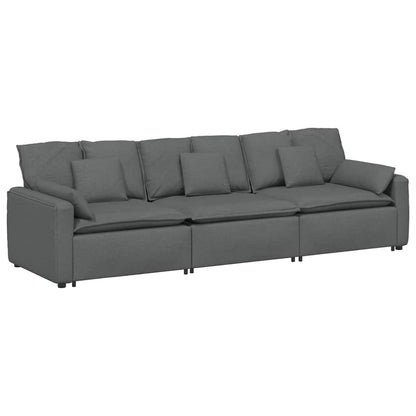 Modulares Sofa mit Kissen Dunkelgrau