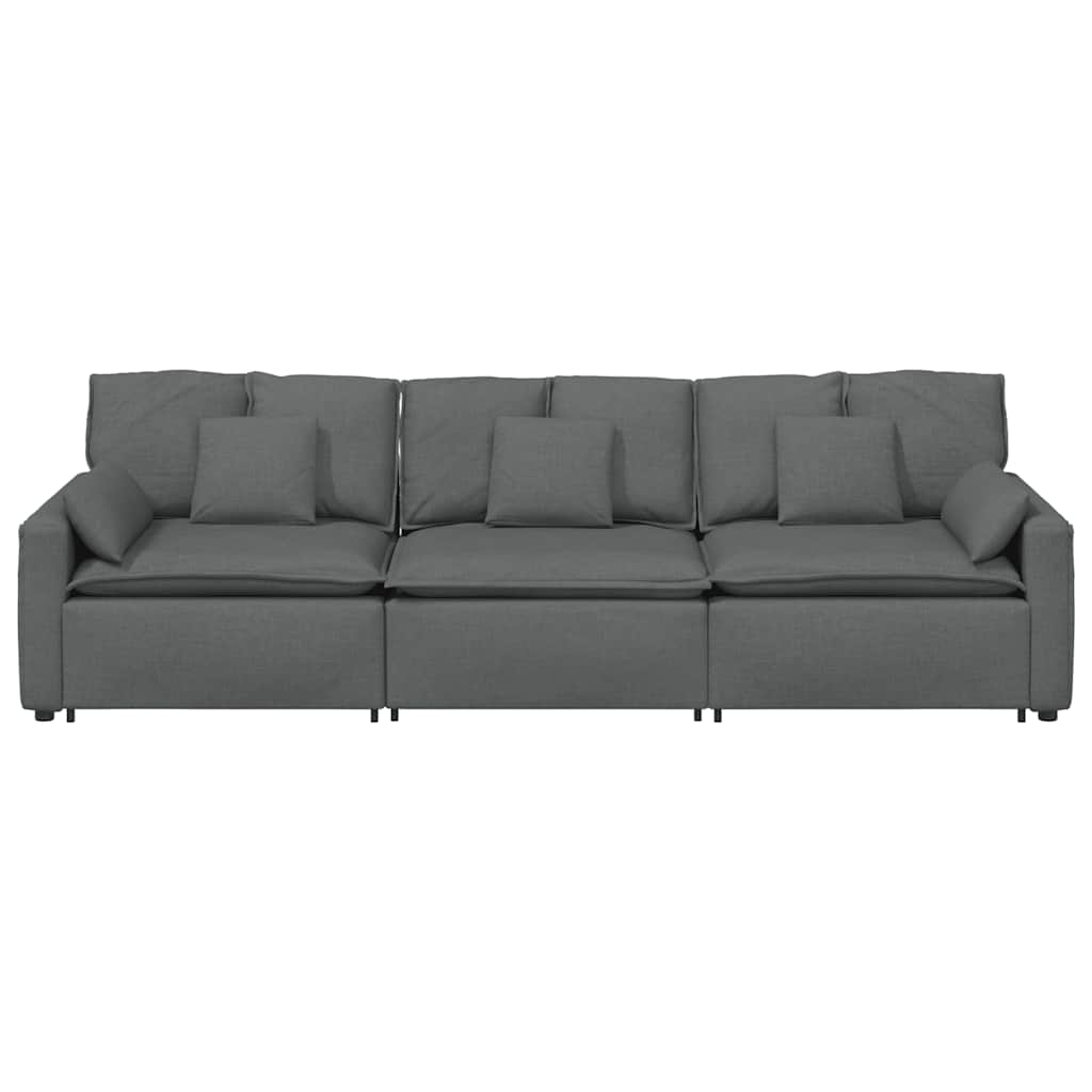 Modulares Sofa mit Kissen Dunkelgrau