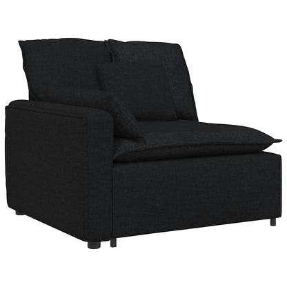 Modulares Sofa mit Kissen Schwarz