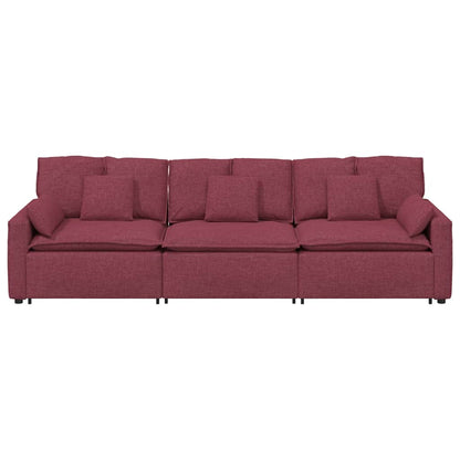 Modulares Sofa mit Kissen Weinrot