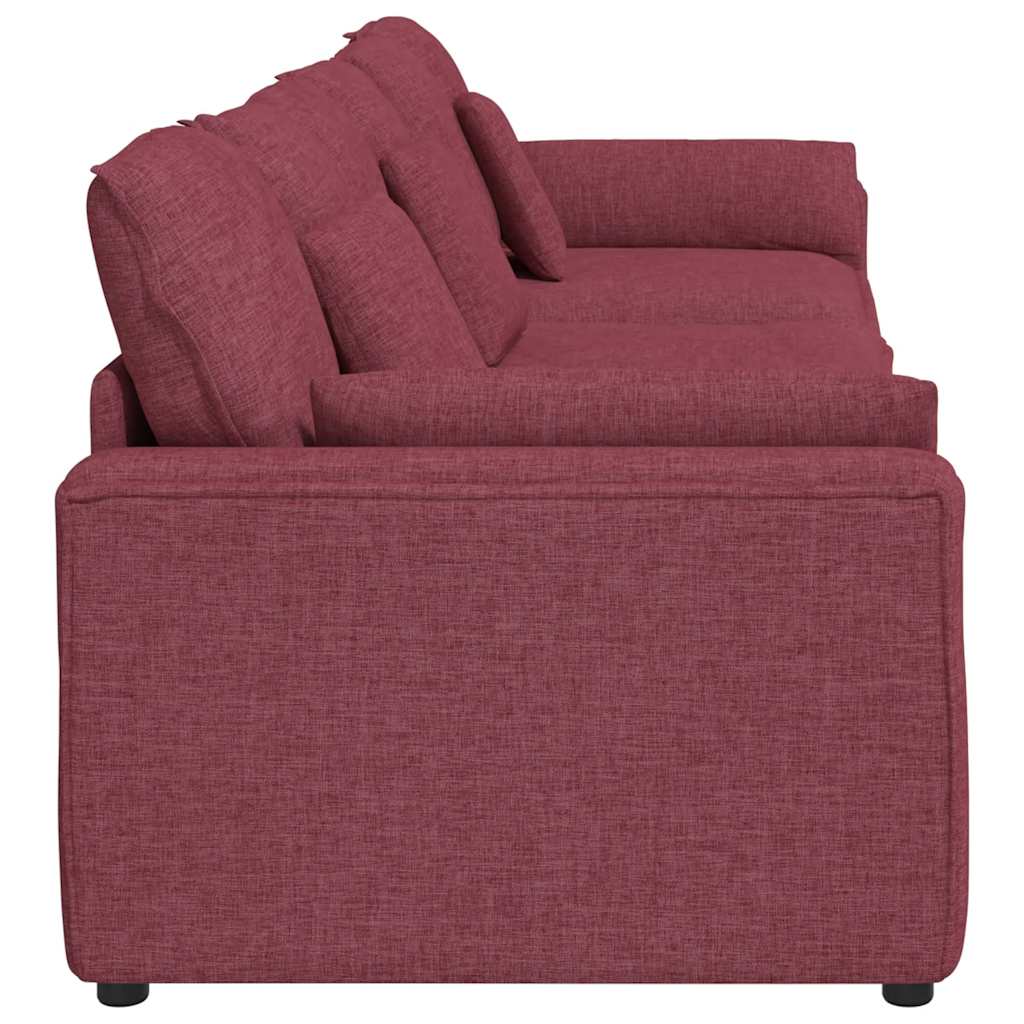 Modulares Sofa mit Kissen Weinrot